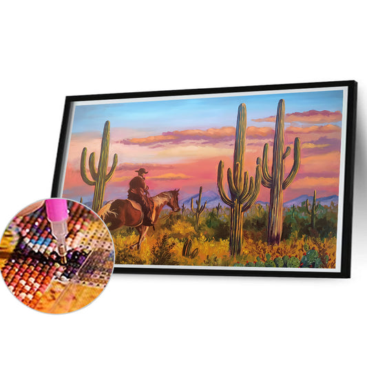 Diamond Painting - Full Round - Sunset over Sonoran Desert cactus near Phoenix, Arizona (45*30CM)
