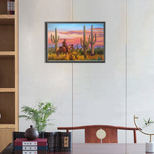 Load image into Gallery viewer, Diamond Painting - Full Round - Sunset over Sonoran Desert cactus near Phoenix, Arizona (45*30CM)

