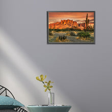 Load image into Gallery viewer, Diamond Painting - Full Round - Sunset over Sonoran Desert cactus near Phoenix, Arizona (45*30CM)
