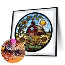 Load image into Gallery viewer, Diamond Painting - Full Round - round sign sunflower house (30*30CM)
