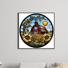 Load image into Gallery viewer, Diamond Painting - Full Round - round sign sunflower house (30*30CM)
