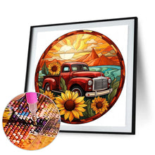 Load image into Gallery viewer, Diamond Painting - Full Round - Round brand sunflower classic car (30*30CM)
