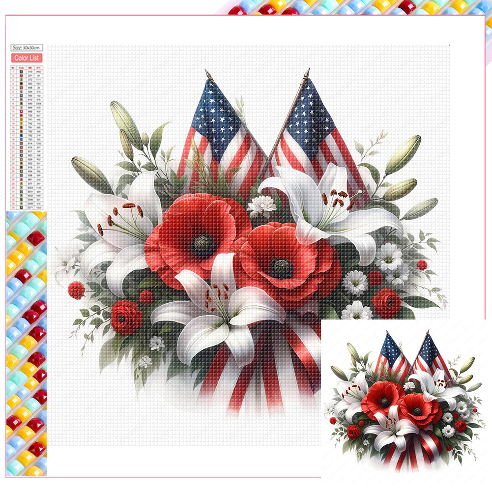 Diamond Painting - Full Square - American Day of Remembrance (30*30CM)