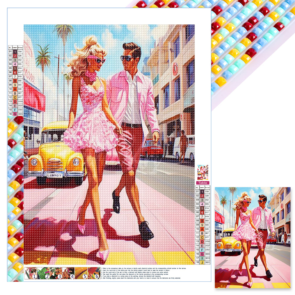 Diamond Painting - Full Square - Pink men and women (30*40CM)