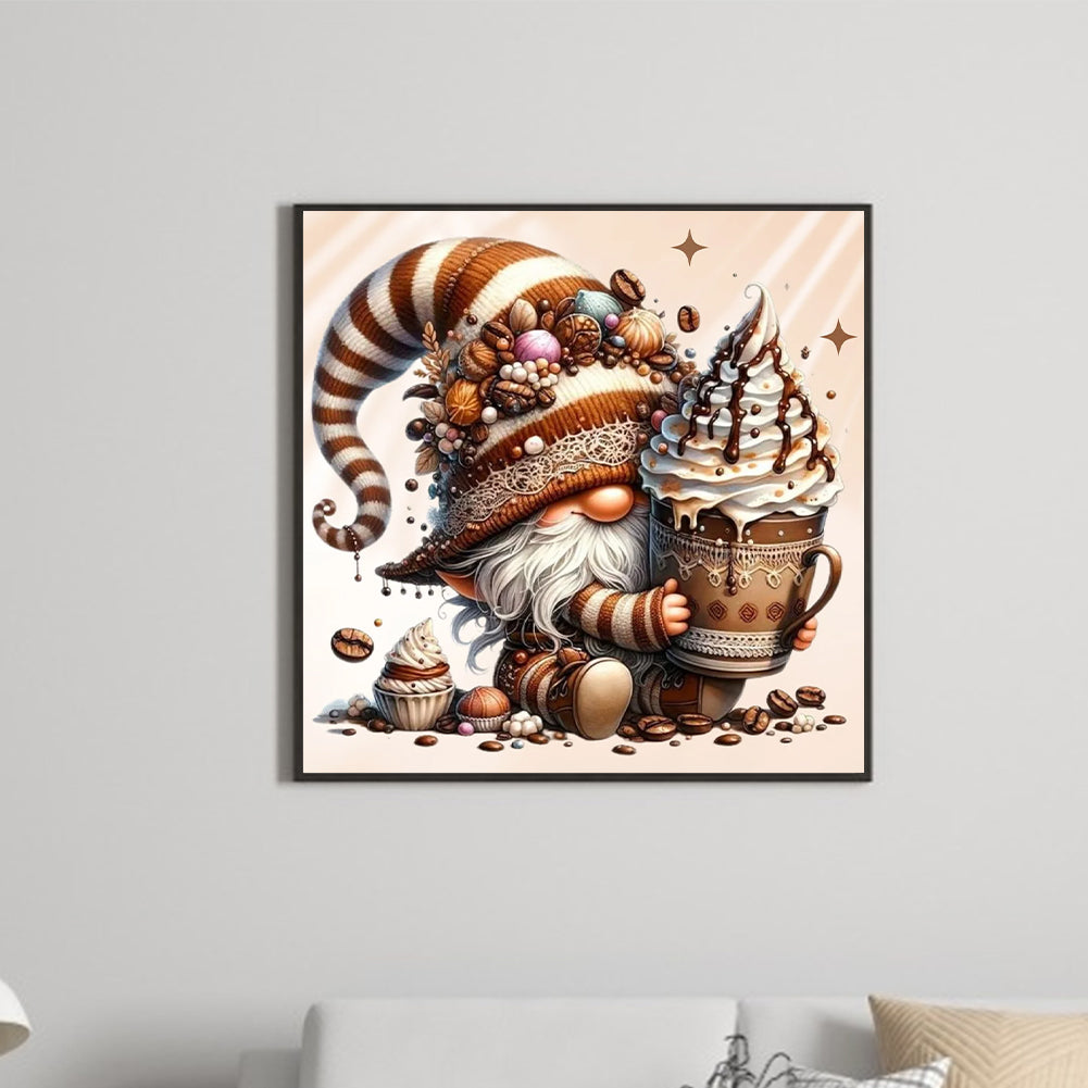 Diamond Painting - Full Round - coffee gnome (30*30CM)