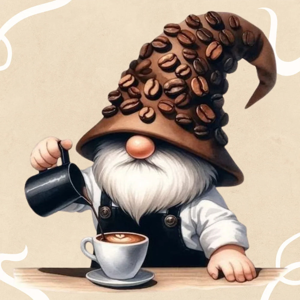 Diamond Painting - Full Round - coffee gnome (30*30CM)