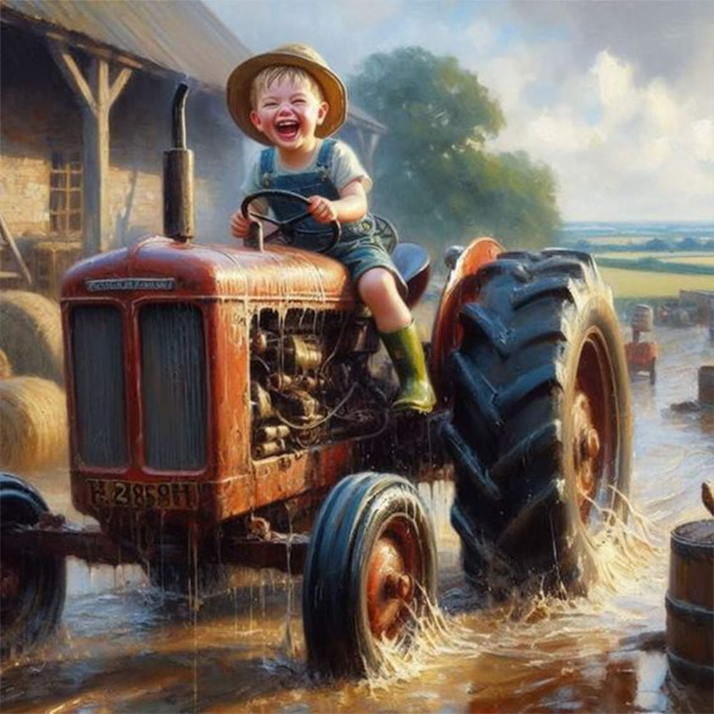 Diamond Painting - Full Round - farm kid (30*30CM)