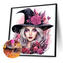 Load image into Gallery viewer, Diamond Painting - Full Round - rose and magic witch (30*30CM)
