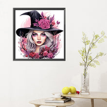 Load image into Gallery viewer, Diamond Painting - Full Round - rose and magic witch (30*30CM)
