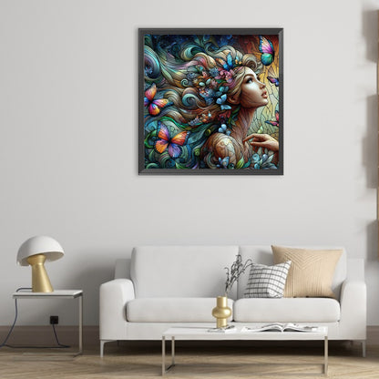Diamond Painting - Full Round - glass art girl (50*50CM)