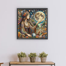 Load image into Gallery viewer, Diamond Painting - Full Round - Strange girl and the moon (50*50CM)
