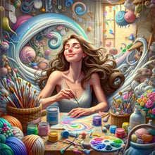 Load image into Gallery viewer, Diamond Painting - Full Round - girl creating (50*50CM)
