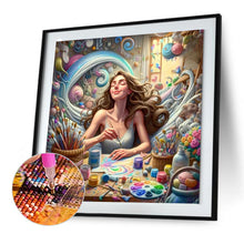 Load image into Gallery viewer, Diamond Painting - Full Round - girl creating (50*50CM)
