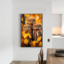 Load image into Gallery viewer, Diamond Painting - Full Round - three owls (40*60CM)
