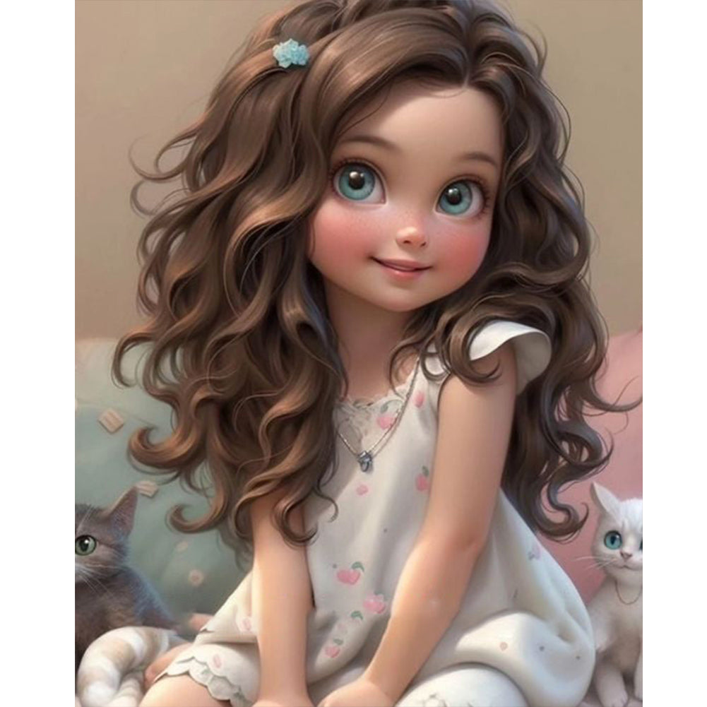 Diamond Painting - Full Round - girl (40*50CM)