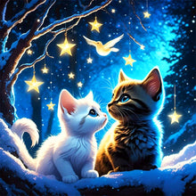 Load image into Gallery viewer, AB Diamond Painting - Full Round - snow kitten (40*40CM)
