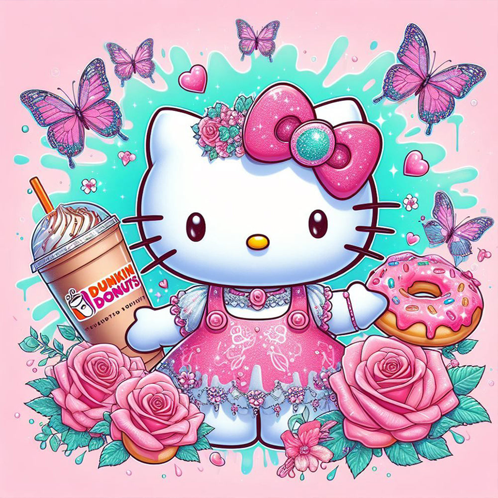 Diamond Painting - Full Round - Cute Hello Kitty (30*30CM)