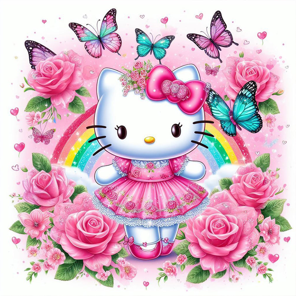Diamond Painting - Full Round - Cute Hello Kitty (30*30CM)