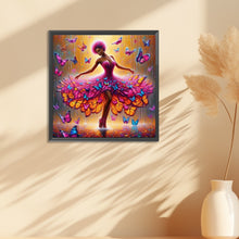 Load image into Gallery viewer, Diamond Painting - Full Round - Girl with butterfly skirt (30*30CM)
