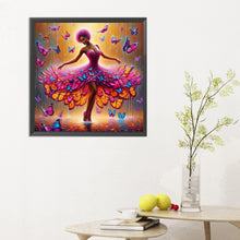 Load image into Gallery viewer, Diamond Painting - Full Round - Girl with butterfly skirt (30*30CM)
