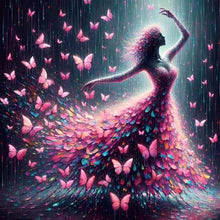 Load image into Gallery viewer, Diamond Painting - Full Round - Girl with butterfly skirt (30*30CM)

