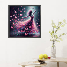 Load image into Gallery viewer, Diamond Painting - Full Round - Girl with butterfly skirt (30*30CM)
