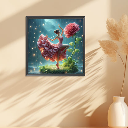 Diamond Painting - Full Round - Girl with butterfly skirt (30*30CM)