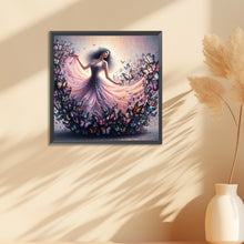 Load image into Gallery viewer, Diamond Painting - Full Round - Girl with butterfly skirt (30*30CM)
