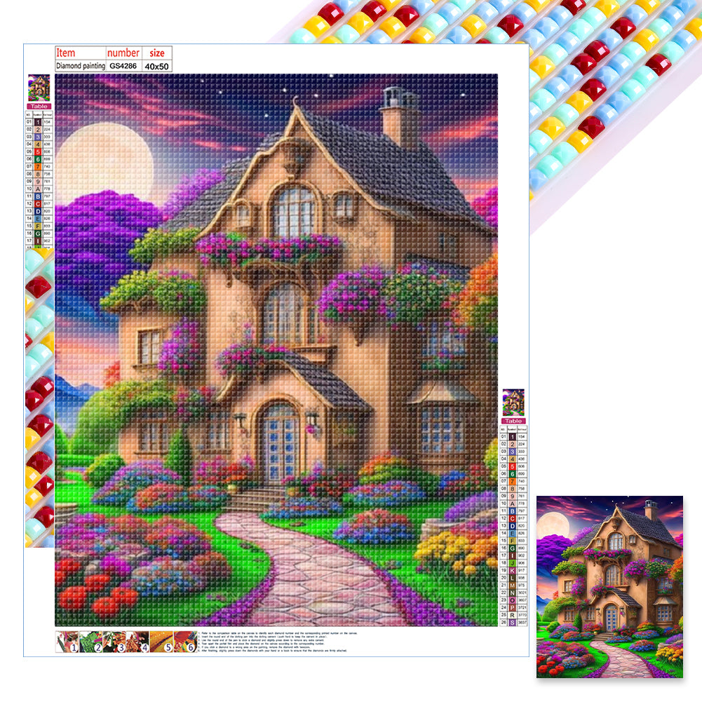 Diamond Painting - Full Square - purple dream house (40*50CM)