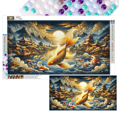 Diamond Painting - Full Round - lucky koi (70*40CM)