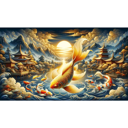 Diamond Painting - Full Round - lucky koi (70*40CM)