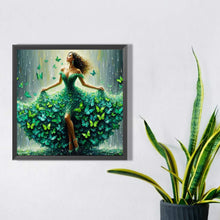 Load image into Gallery viewer, Diamond Painting - Full Square - green butterfly dance (30*30CM)
