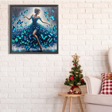 Load image into Gallery viewer, Diamond Painting - Full Square - blue butterfly dancing (30*30CM)
