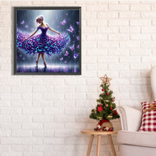 Load image into Gallery viewer, Diamond Painting - Full Square - purple butterfly dancing (30*30CM)
