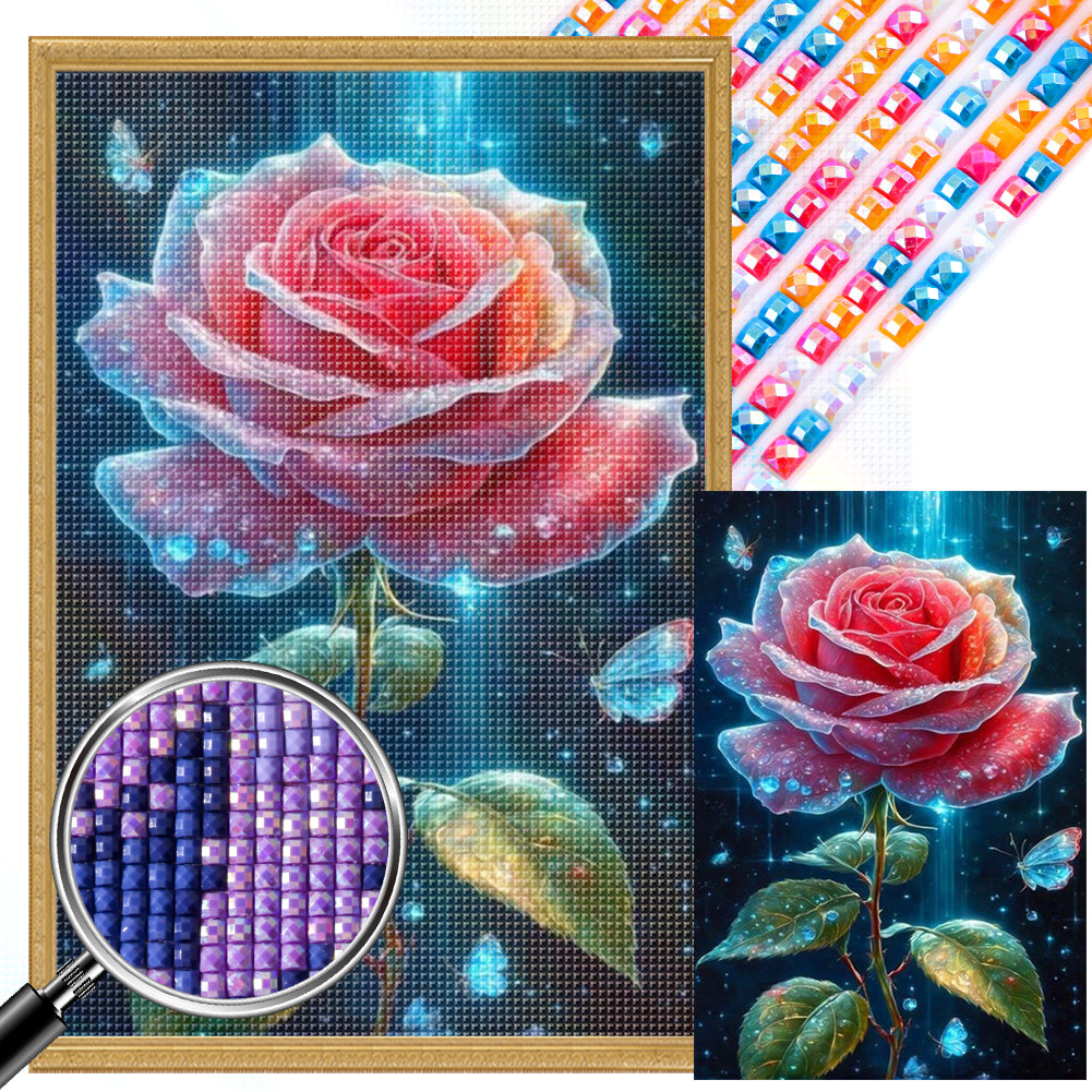 AB Diamond Painting - Full Square - water drop rose (40*65CM)