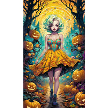 Load image into Gallery viewer, AB Diamond Painting - Full Round - Halloween forest girl (40*70CM)
