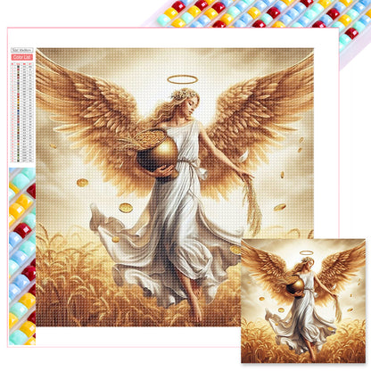 Diamond Painting - Full Square - Goddess of Wealth and Gold Coins (30*30CM)
