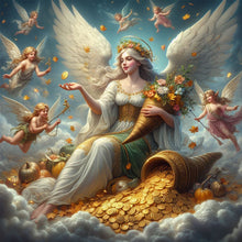 Load image into Gallery viewer, Diamond Painting - Full Square - Goddess of Wealth and Gold Coins (30*30CM)
