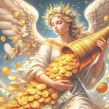 Load image into Gallery viewer, Diamond Painting - Full Square - Goddess of Wealth and Gold Coins (30*30CM)
