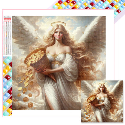 Diamond Painting - Full Square - Goddess of Wealth and Gold Coins (30*30CM)