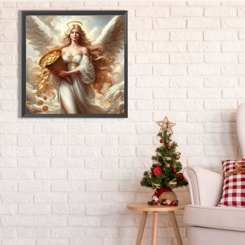 Diamond Painting - Full Square - Goddess of Wealth and Gold Coins (30*30CM)