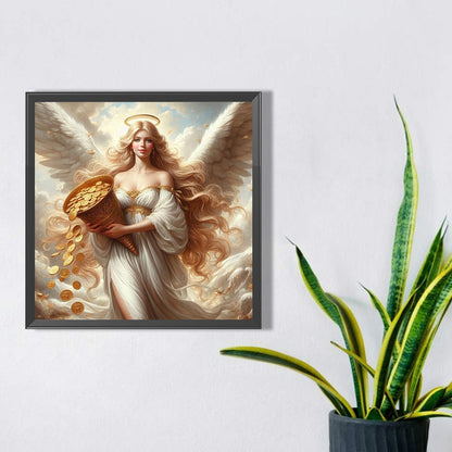 Diamond Painting - Full Square - Goddess of Wealth and Gold Coins (30*30CM)