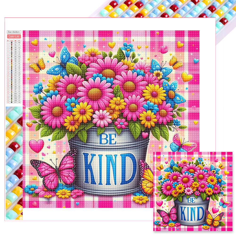 Diamond Painting - Full Square - pink flowers (30*30CM)