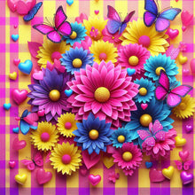 Load image into Gallery viewer, Diamond Painting - Full Square - pink flowers (30*30CM)
