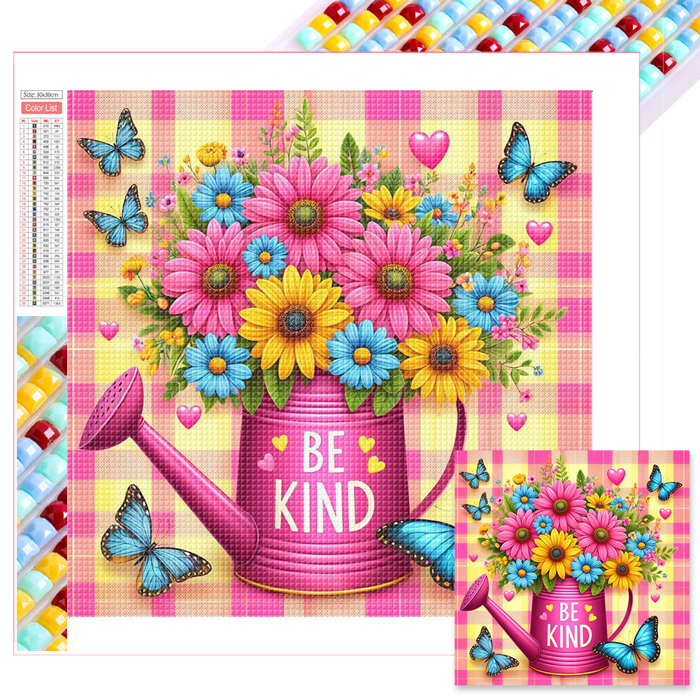 Diamond Painting - Full Square - pink flowers (30*30CM)
