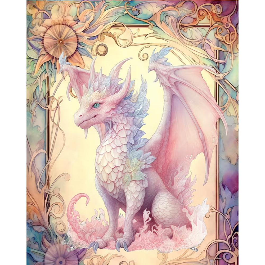 Diamond Painting - Full Round - pink dragon (40*50CM)