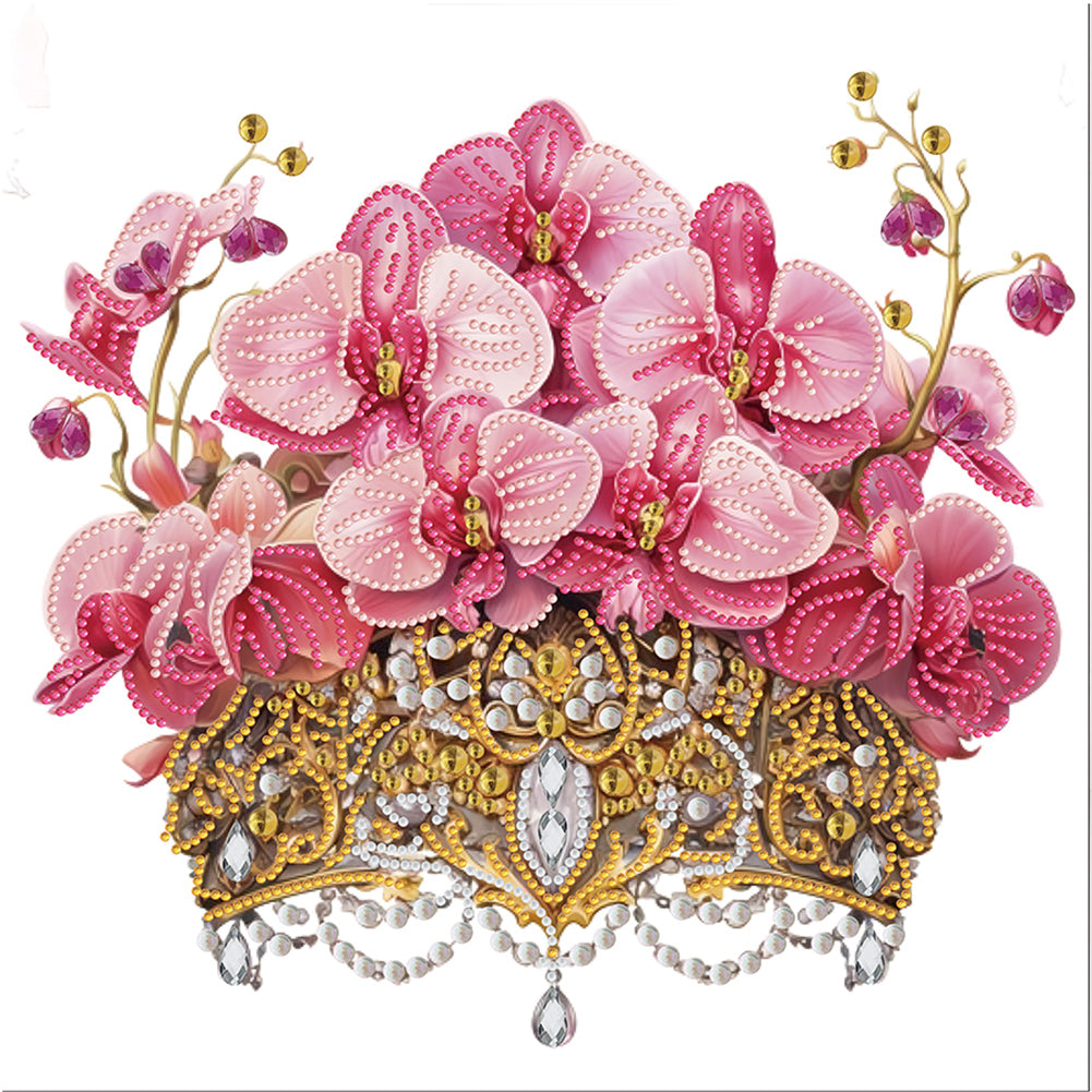 Diamond Painting - Partial Special Shaped - Crown Phalaenopsis (35*35CM)
