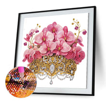 Load image into Gallery viewer, Diamond Painting - Partial Special Shaped - Crown Phalaenopsis (35*35CM)
