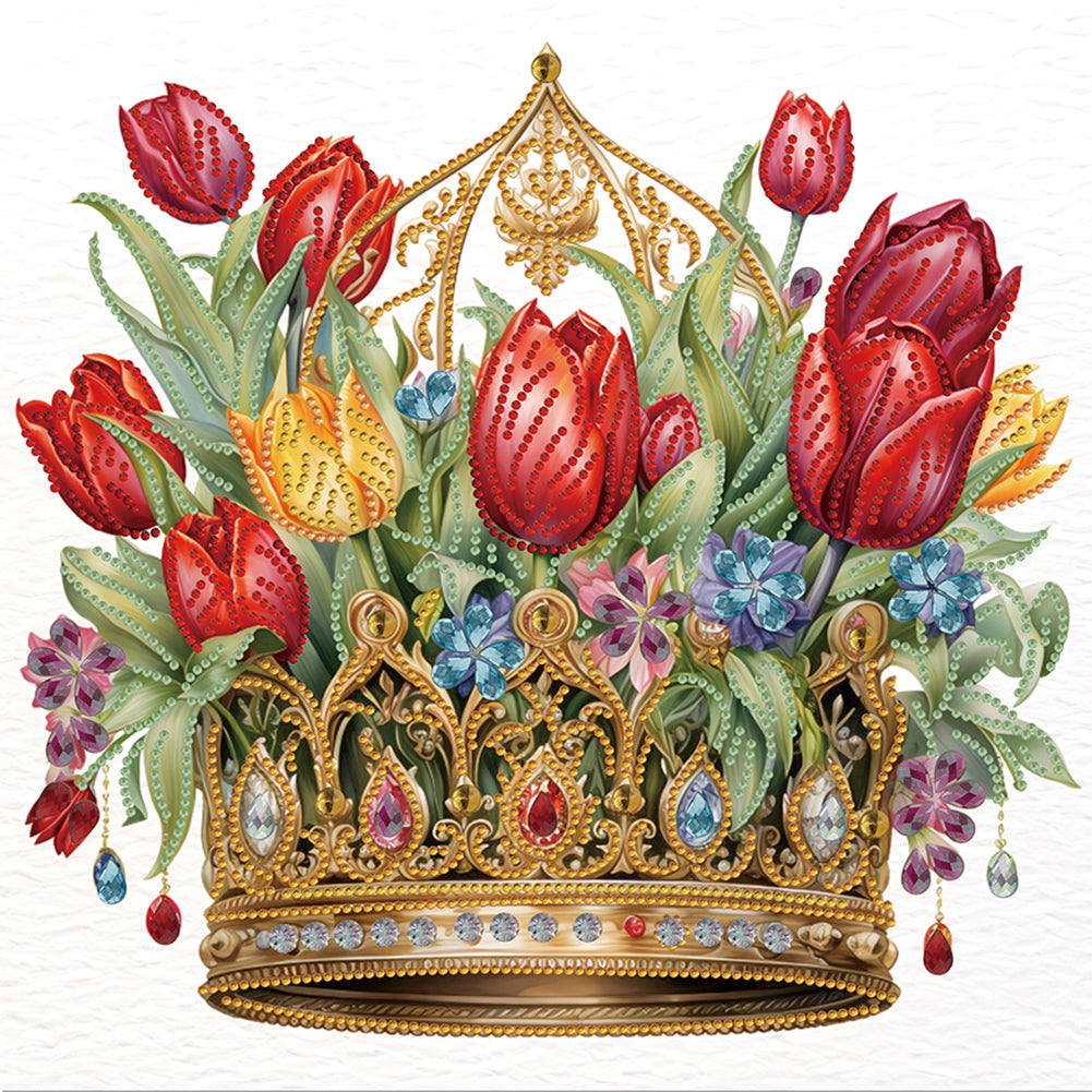 Diamond Painting - Partial Special Shaped - crown tulip (35*35CM)