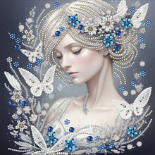 Load image into Gallery viewer, Diamond Painting - Partial Special Shaped - Elegant butterfly girl (30*30CM)
